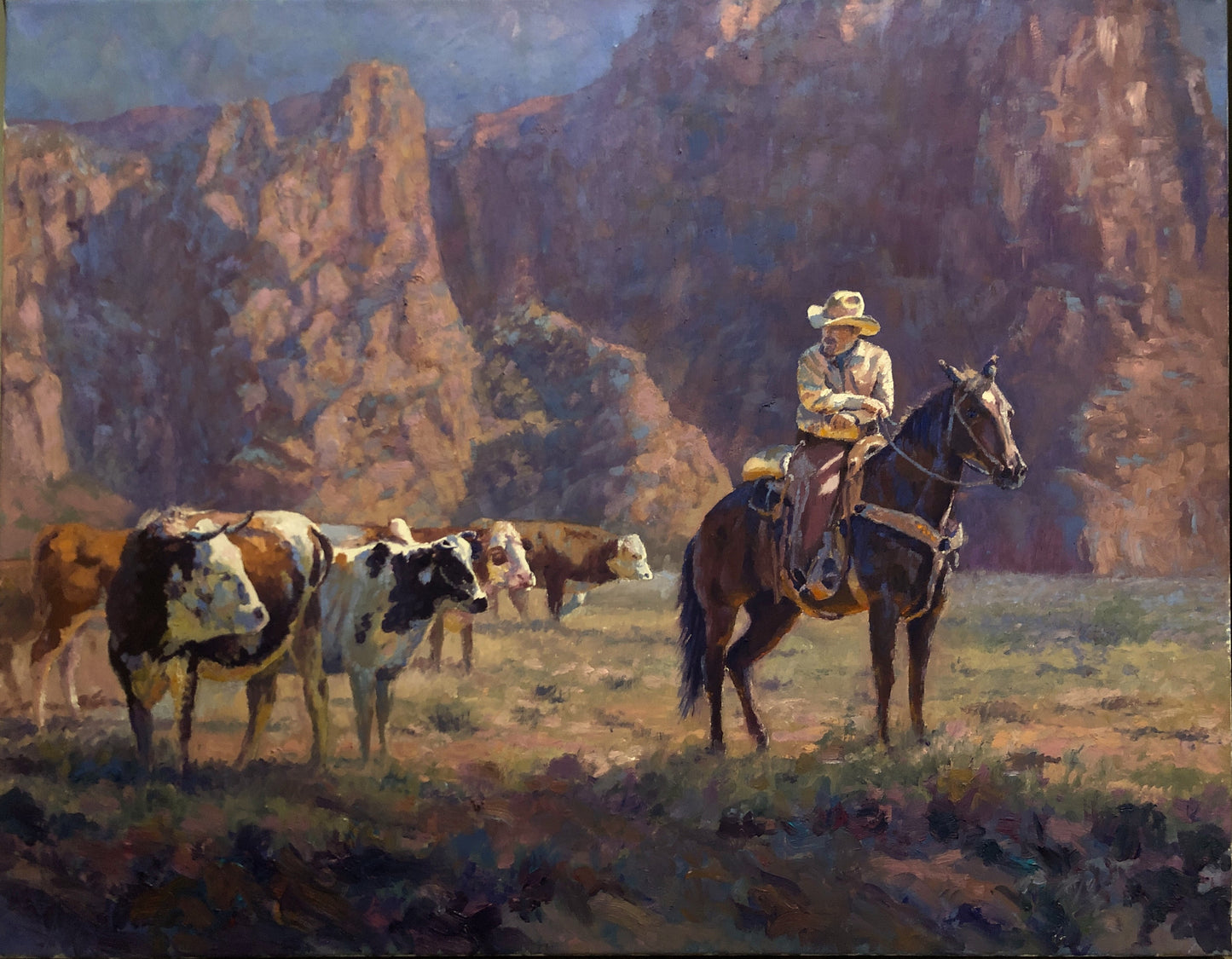 "Come Along Slowpokes" Original Oil on Linen 22X28" by Joshua Stewart. Message if interested