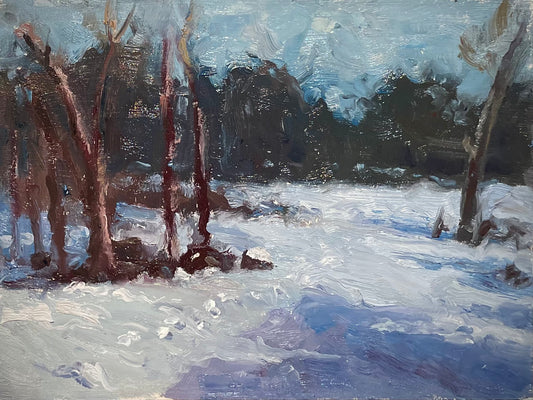 “Fresh Tracks” Original Oil 9x12” Painted on Location by Joshua Stewart