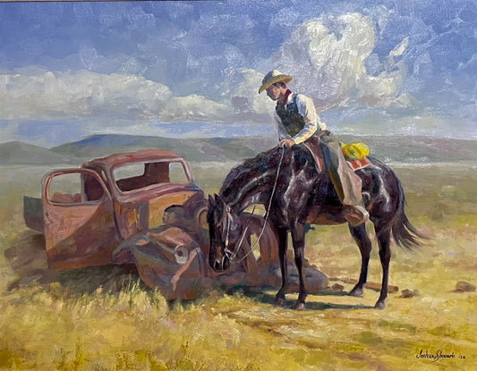 “Grandpa’s Pickup” 22x28” Original Oil by Joshua Stewart -AVAILABLE